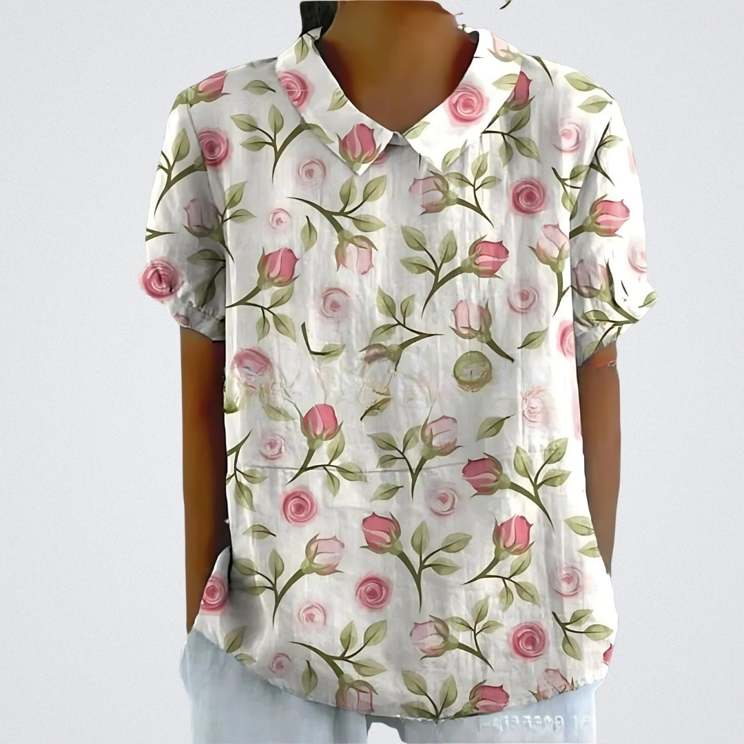 Lina | Blouse en lin floral