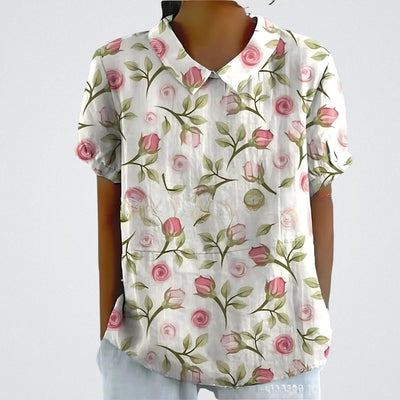 Lina | Blouse en lin floral