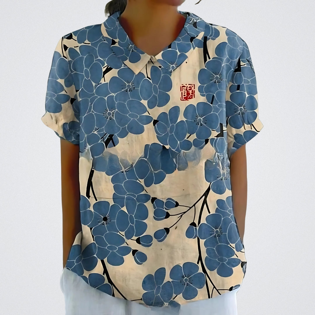 Lina | Blouse en lin floral