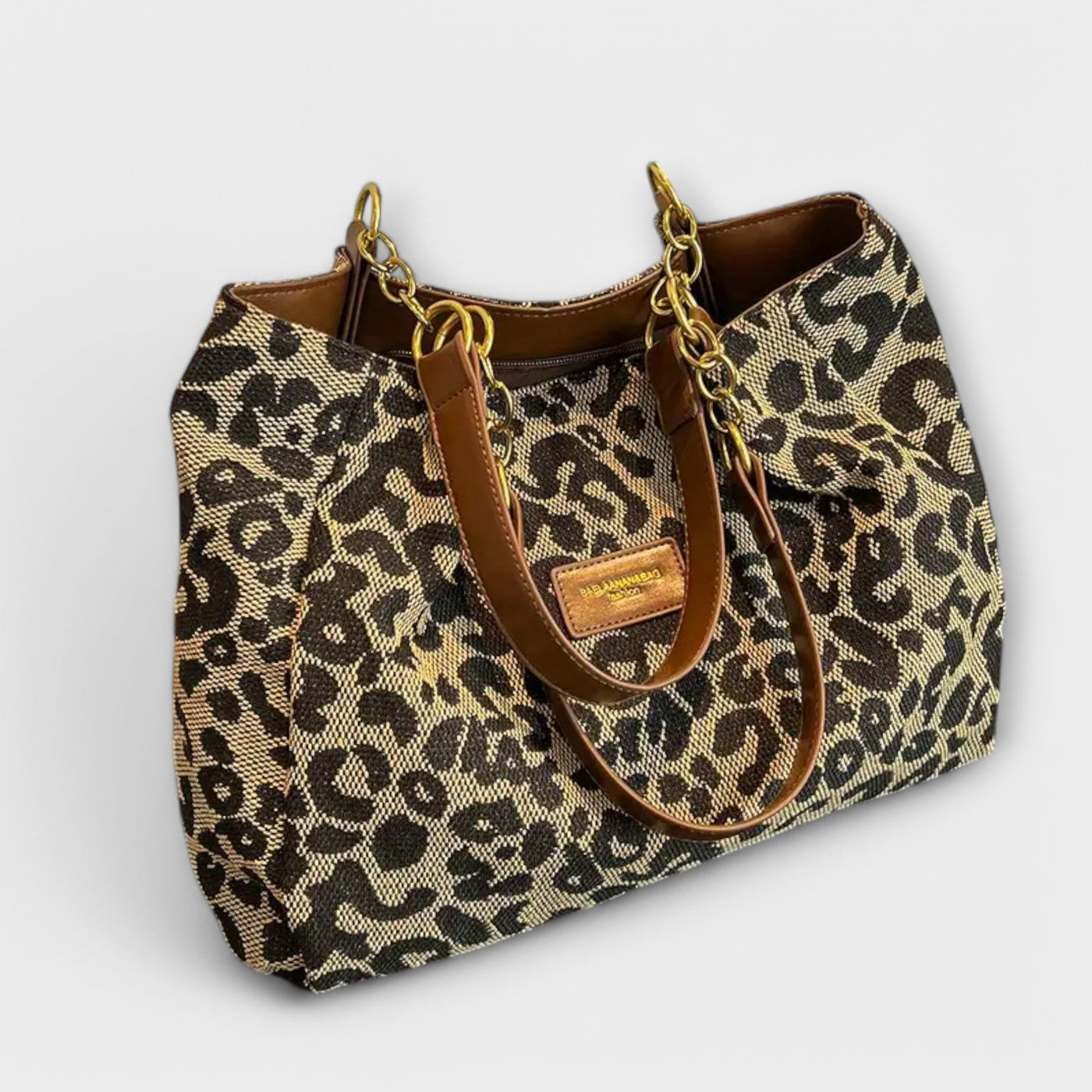 Maison - Tote bag en toile léopard