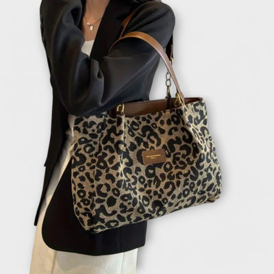 Maison - Tote bag en toile léopard