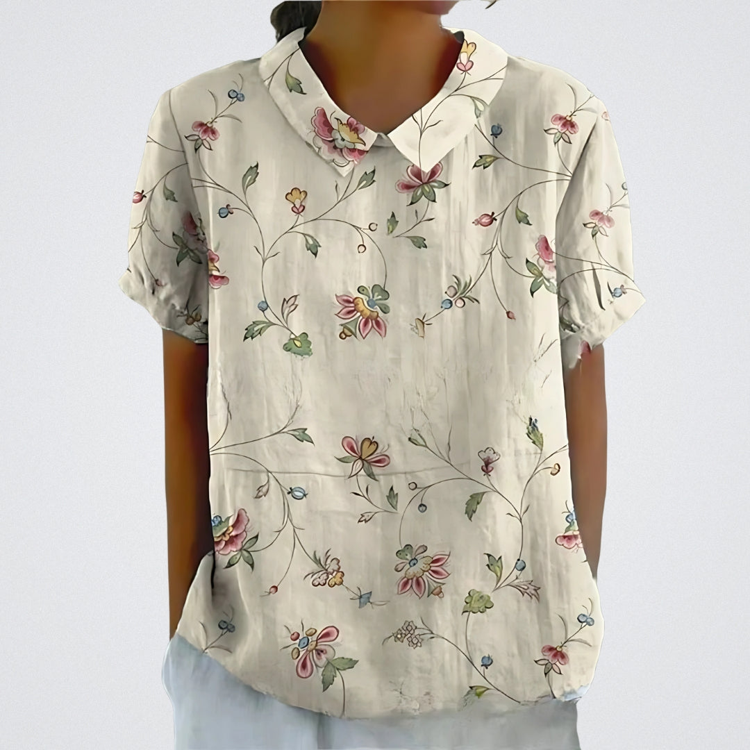 Lina | Blouse en lin floral