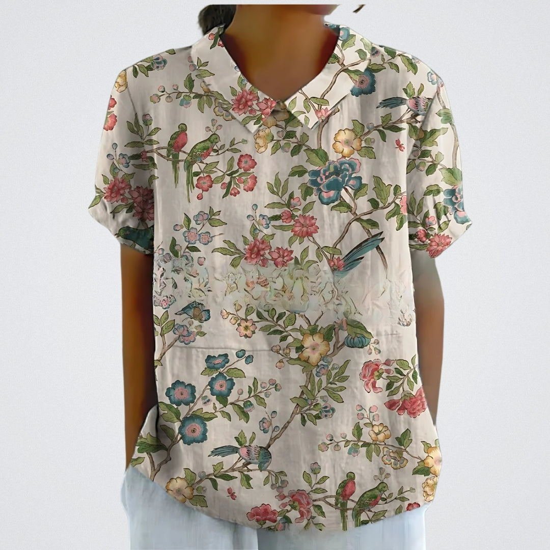 Lina | Blouse en lin floral