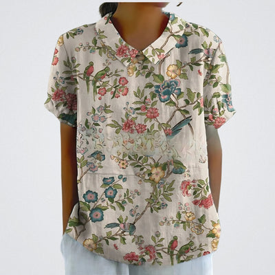 Lina | Blouse en lin floral