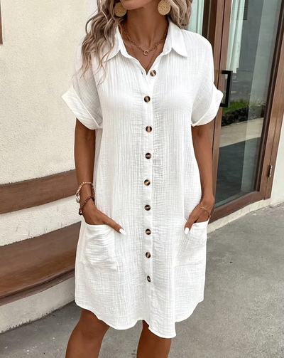 Lucille™ – Robe V en coton et Lin