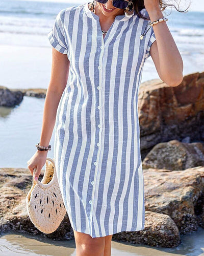 Martine™ | Robe chemise élégante à rayures