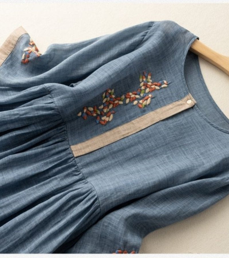 RENATA | Robe en Coton et Lin au Charme Naturel