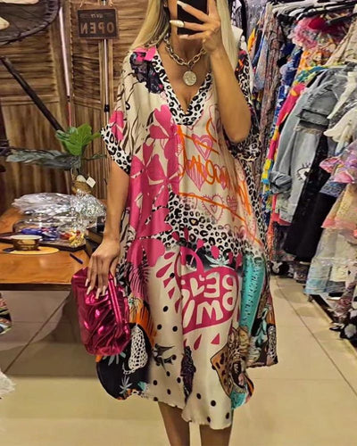 LUCIRA - Robe décontractée à imprimé léopard coloré