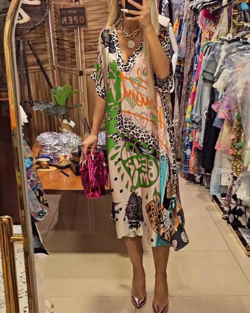LUCIRA - Robe décontractée à imprimé léopard coloré
