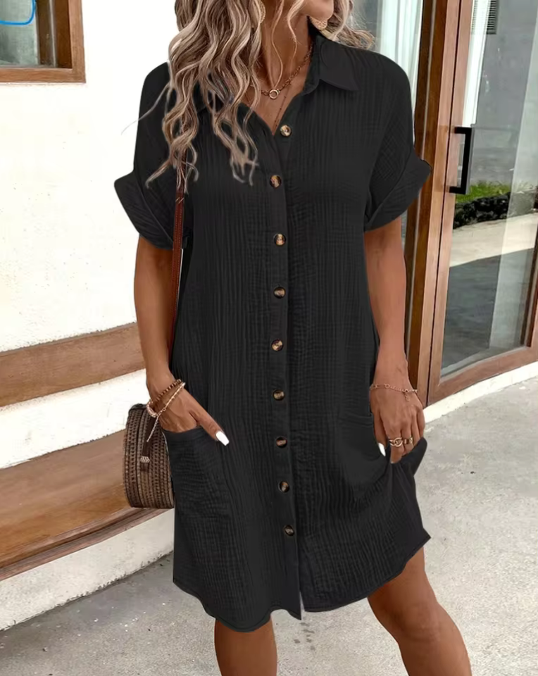 Lucille™ – Robe V en coton et Lin