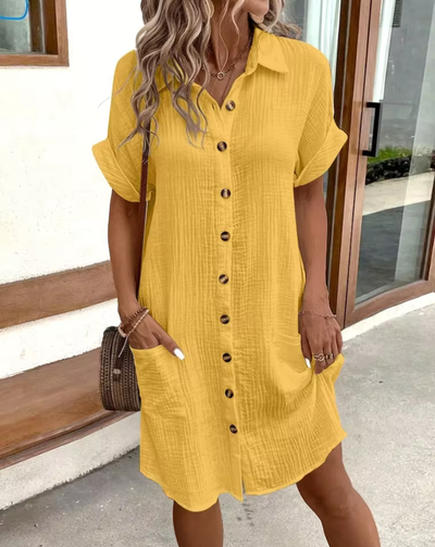 Lucille™ – Robe V en coton et Lin