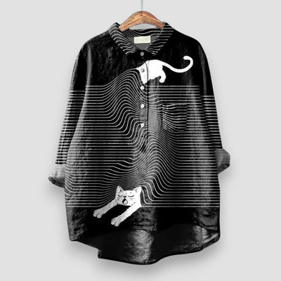 Kathrin | Blouse aérienne avec motif de chien en matériau premium