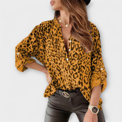 Blouse tendance à motif léopard