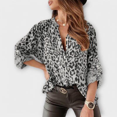 Blouse tendance à motif léopard