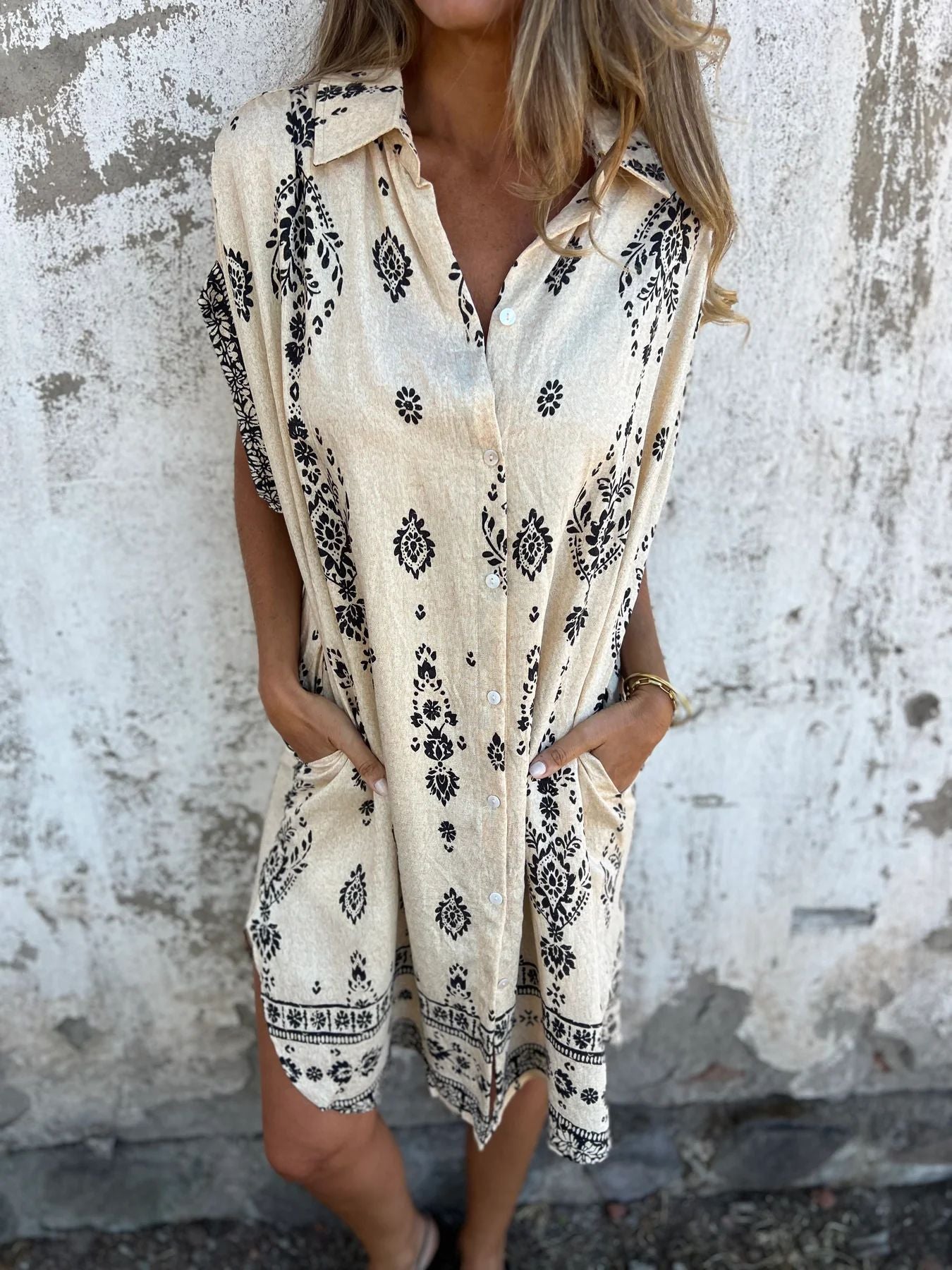 SILKE | Robe Décontractée à Coupe Lâche avec Manches Courtes