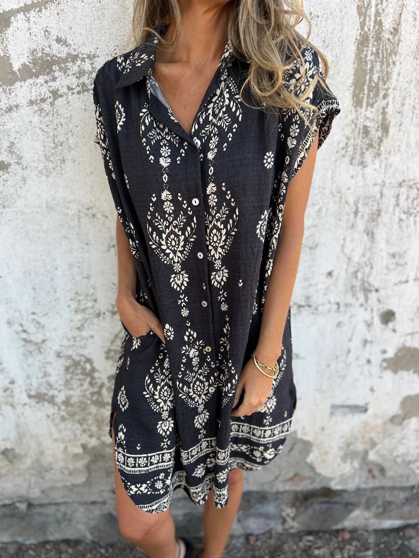 SILKE | Robe Décontractée à Coupe Lâche avec Manches Courtes