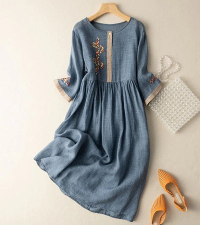 RENATA | Robe en Coton et Lin au Charme Naturel