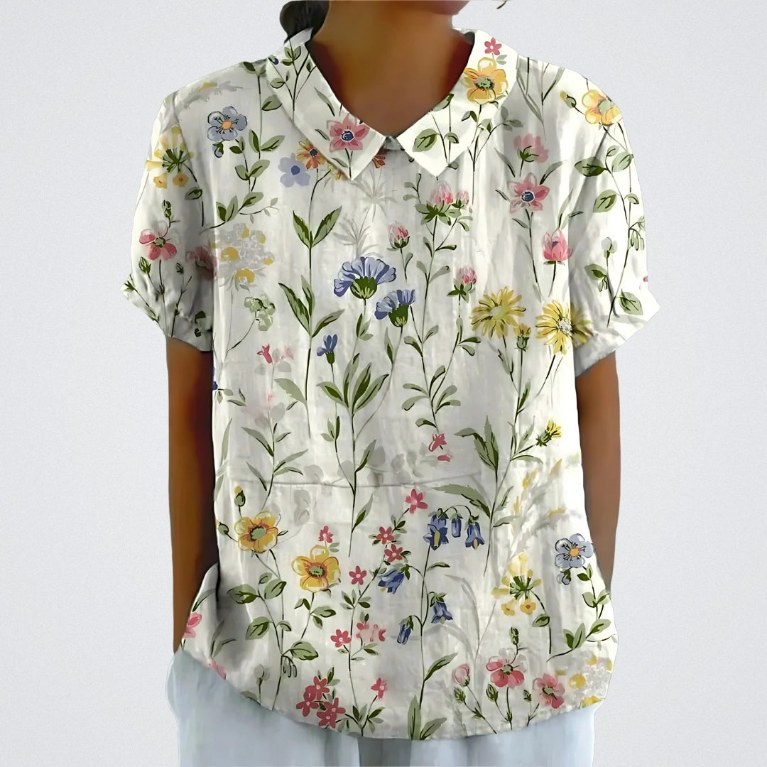 Lina | Blouse en lin floral