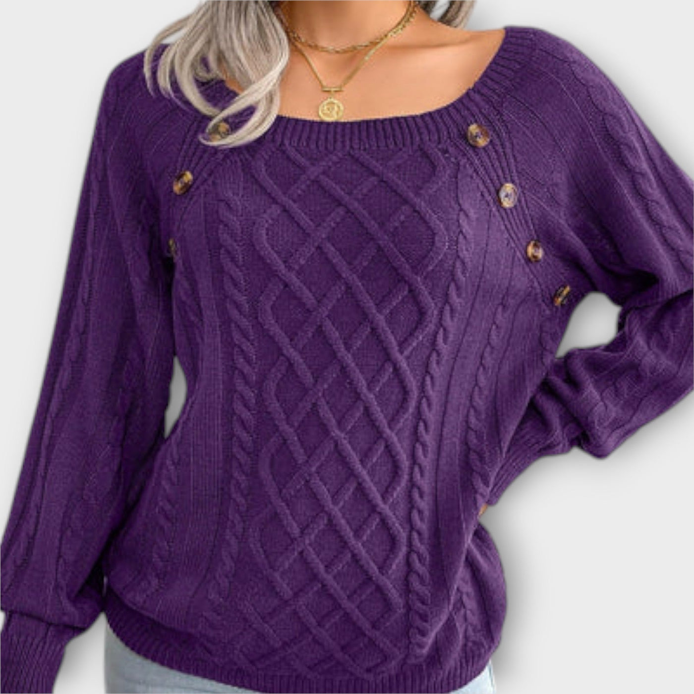 Malia – Pull en tricot avec boutons
