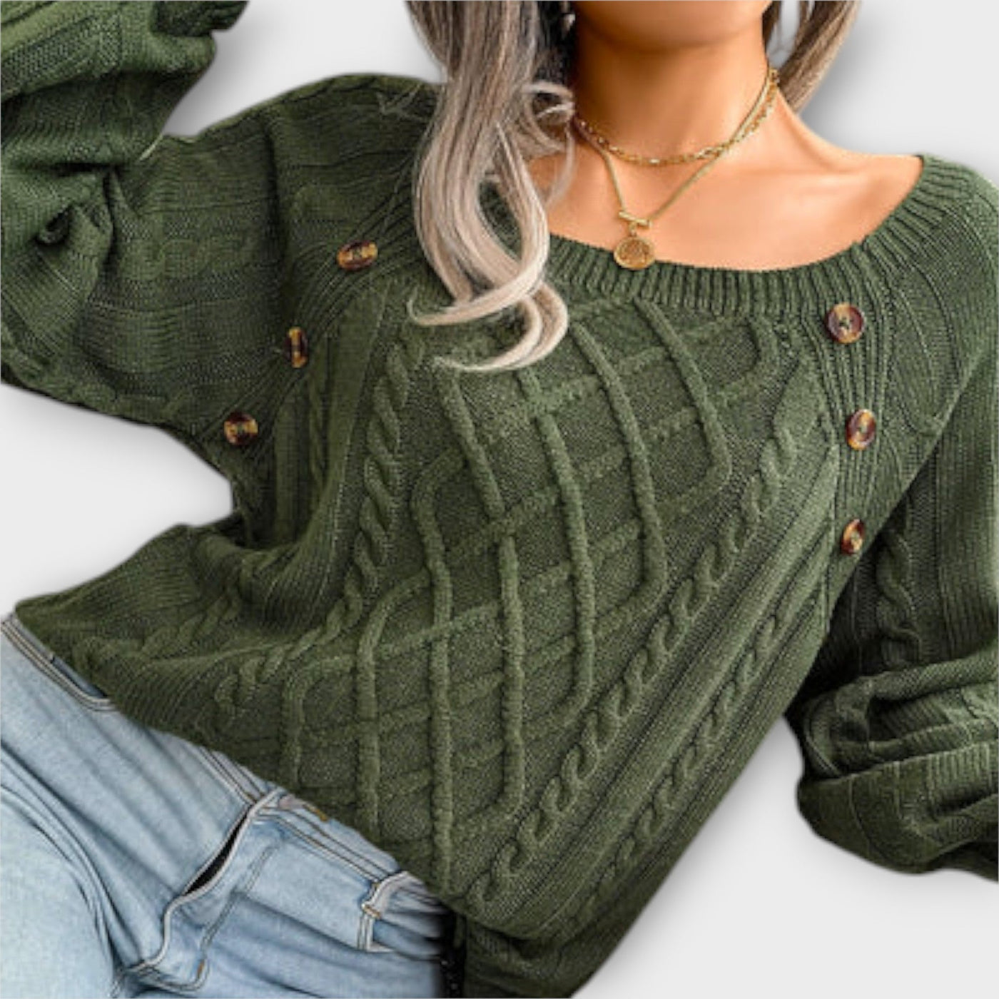 Malia – Pull en tricot avec boutons