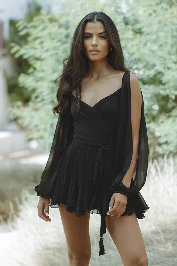 Layla | Robe mini ludique avec des manches bouffantes