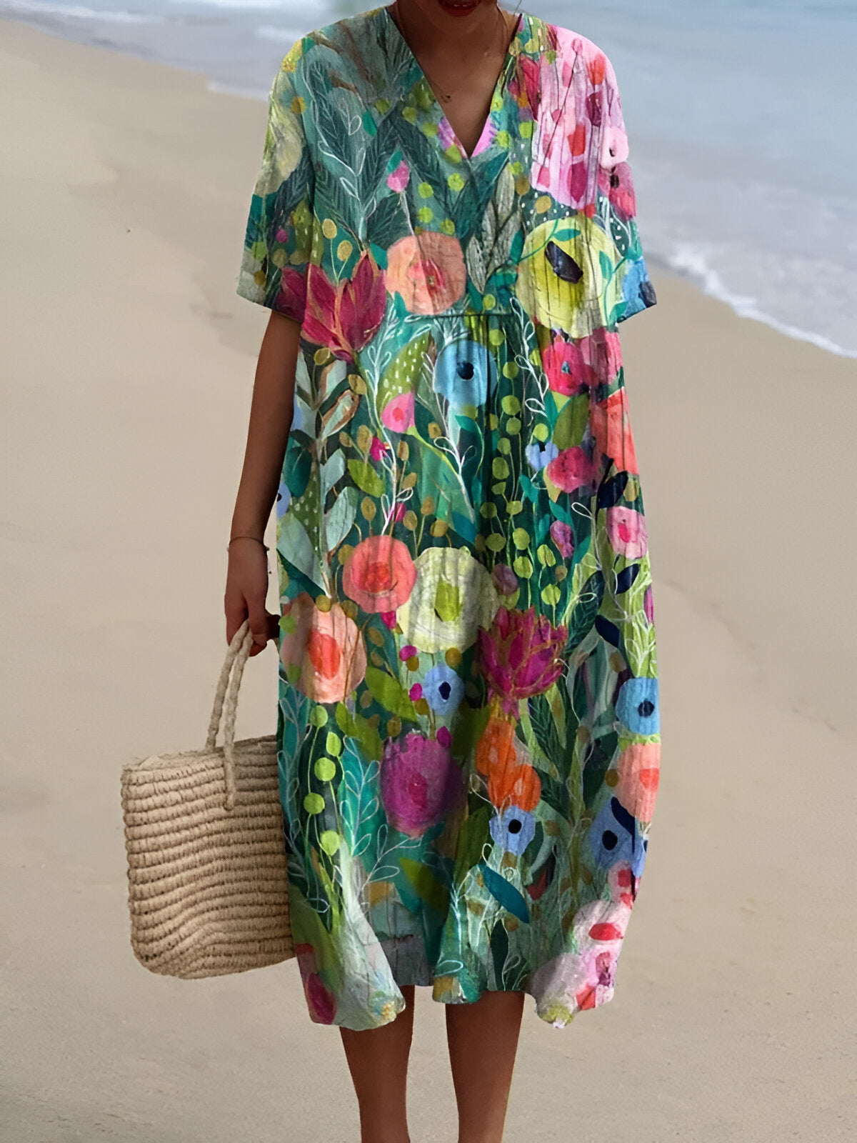 WULFHILD | Robe longue d’été multicolore 🌸