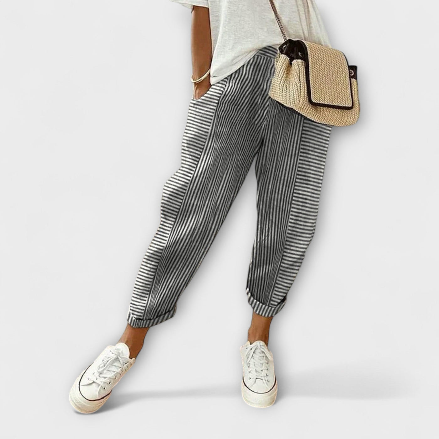 Sanne – Pantalon rayé confortable