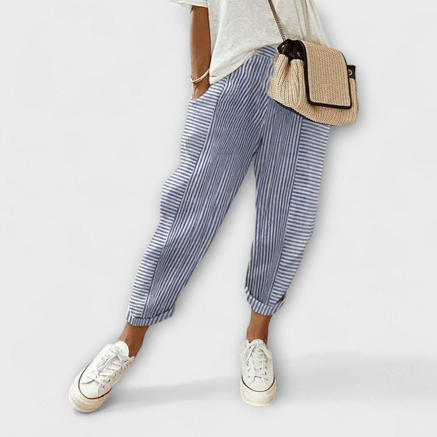 Sanne – Pantalon rayé confortable