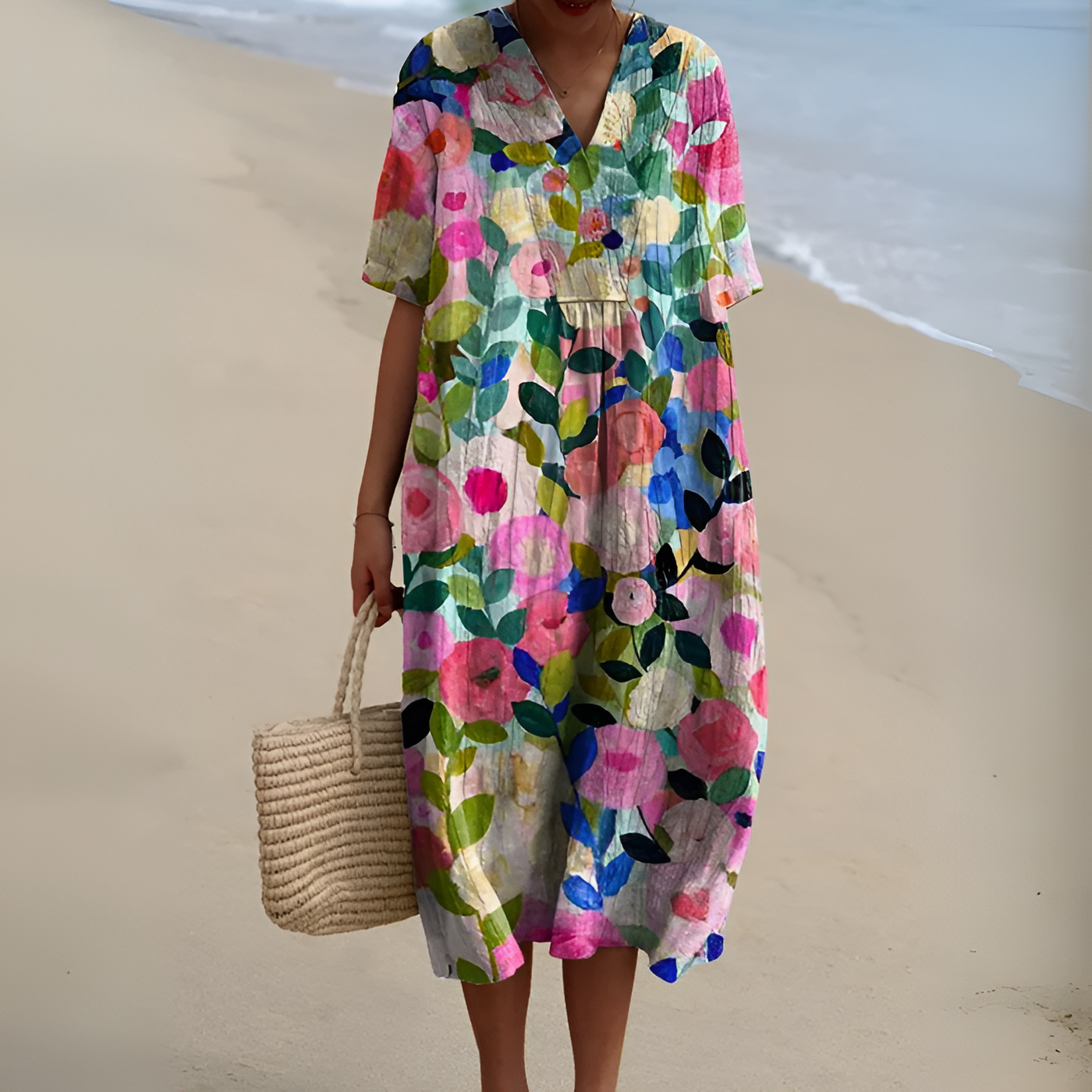 ALBRADA | Robe longue d'été multicolore 🌺✨