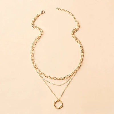 Collier Superposé Rétro Doré