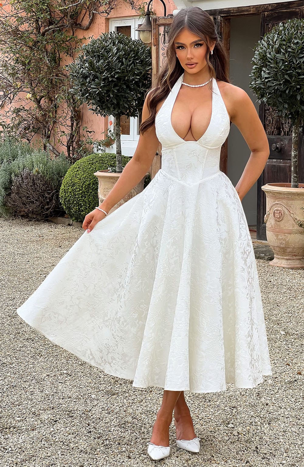 Ara | Robe midi avec décolleté dos nu