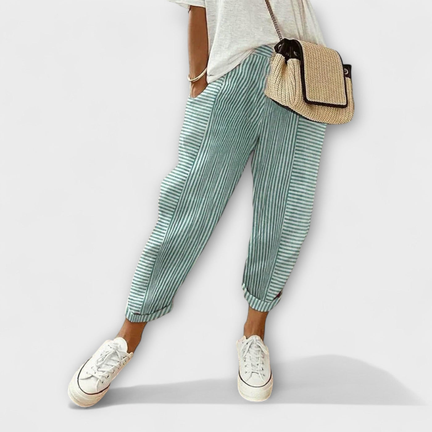 Sanne – Pantalon rayé confortable