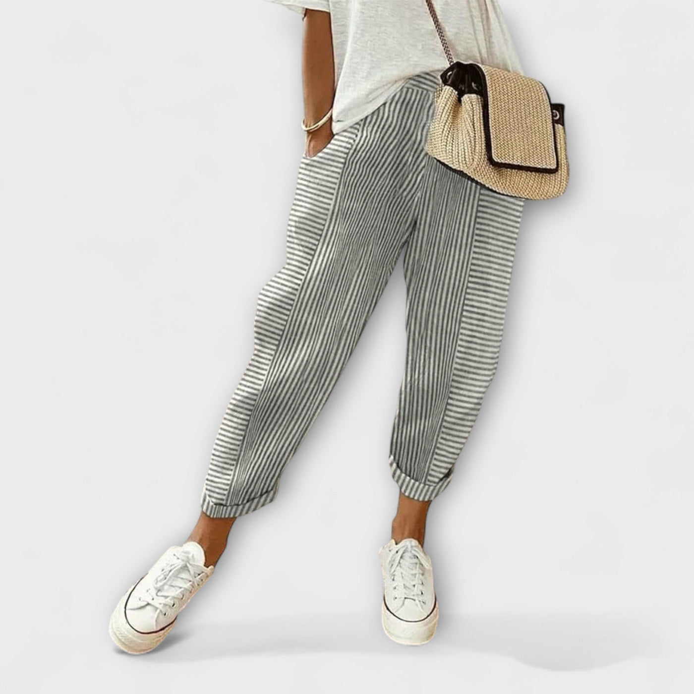 Sanne – Pantalon rayé confortable