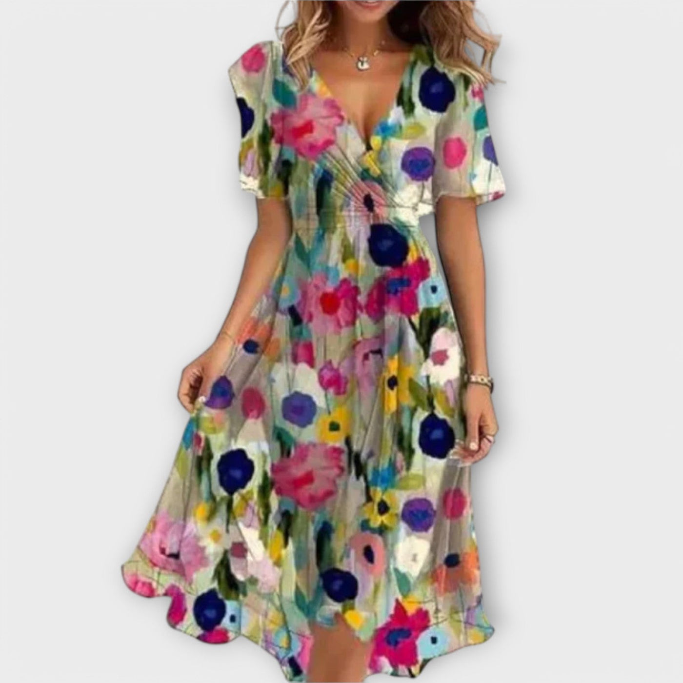 Annegret – Robe femme avec décolleté en V