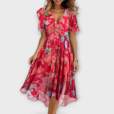 Annegret – Robe femme avec décolleté en V