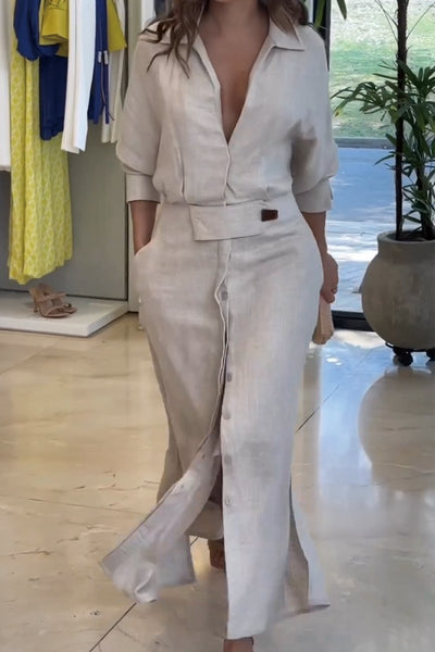 Jeanette | Robe maxi avec décolleté en V