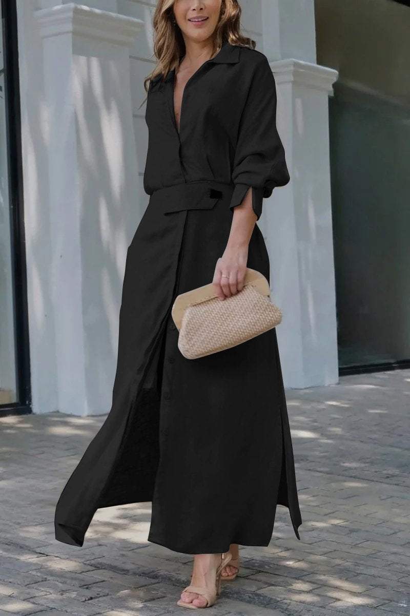 Jeanette | Robe maxi avec décolleté en V